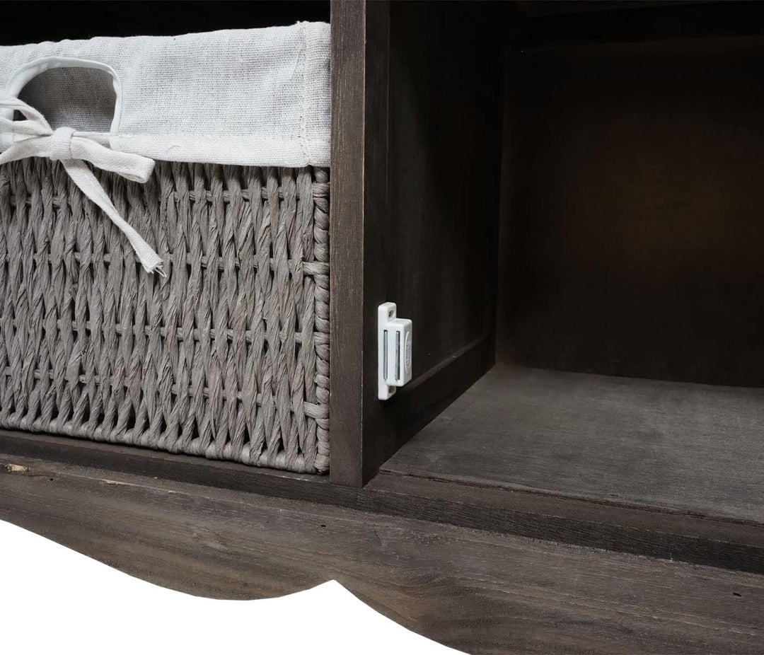 Mendler Waschbeckenunterschrank HWC-H20, Badezimmer Waschtisch, Massiv-Holz Korb-Schublade 60x65x31c