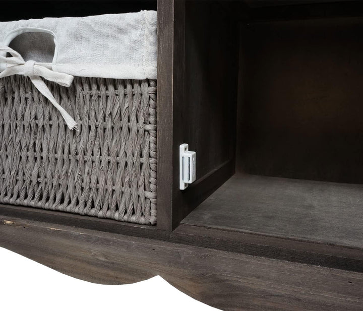 Mendler Waschbeckenunterschrank HWC-H20, Badezimmer Waschtisch, Massiv-Holz Korb-Schublade 60x65x31c