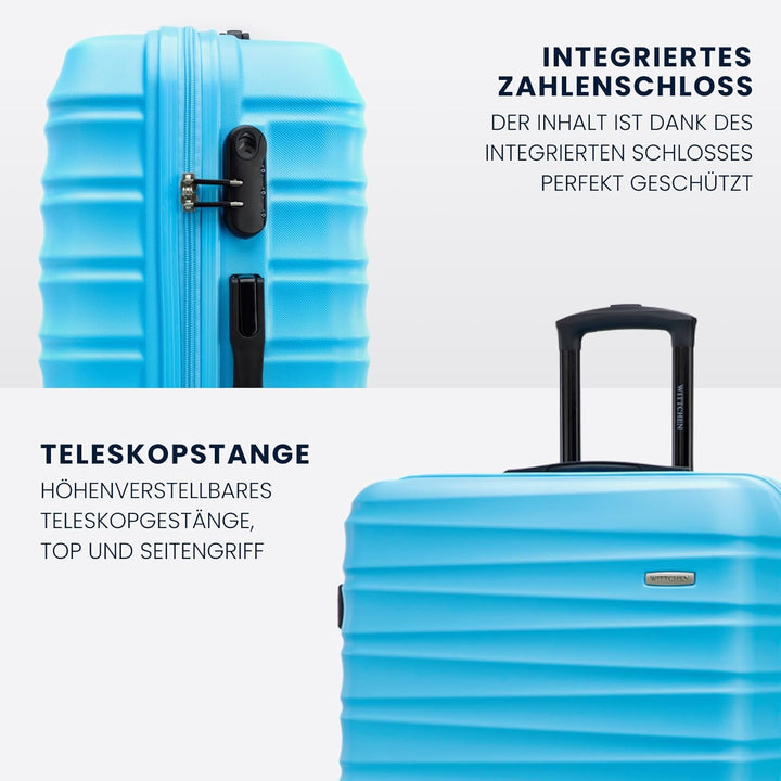 WITTCHEN Reisekoffer Rollkoffer Trolley Grosser Koffer Handgepäck Hartschale aus ABS mit 4 Spinner-R