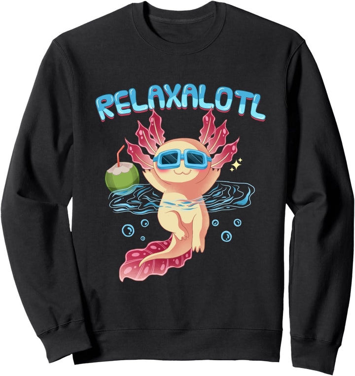 Relaxalotl Axolotl Urlaub Strand Schwimmen Sweatshirt