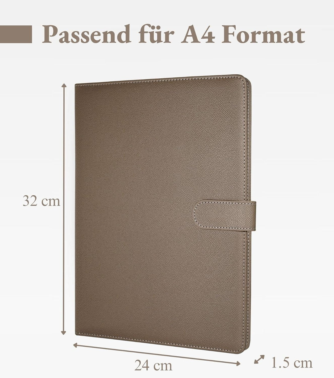 Mymazn Klemmbrett A4 mit Deckel, Mappe A4 Schreibmappe Klemmbrettmappe, PU-Leder Konferenzmappe A4 m