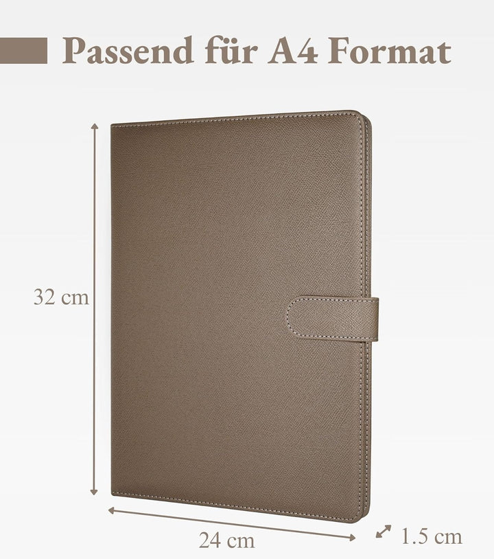 Mymazn Klemmbrett A4 mit Deckel, Mappe A4 Schreibmappe Klemmbrettmappe, PU-Leder Konferenzmappe A4 m