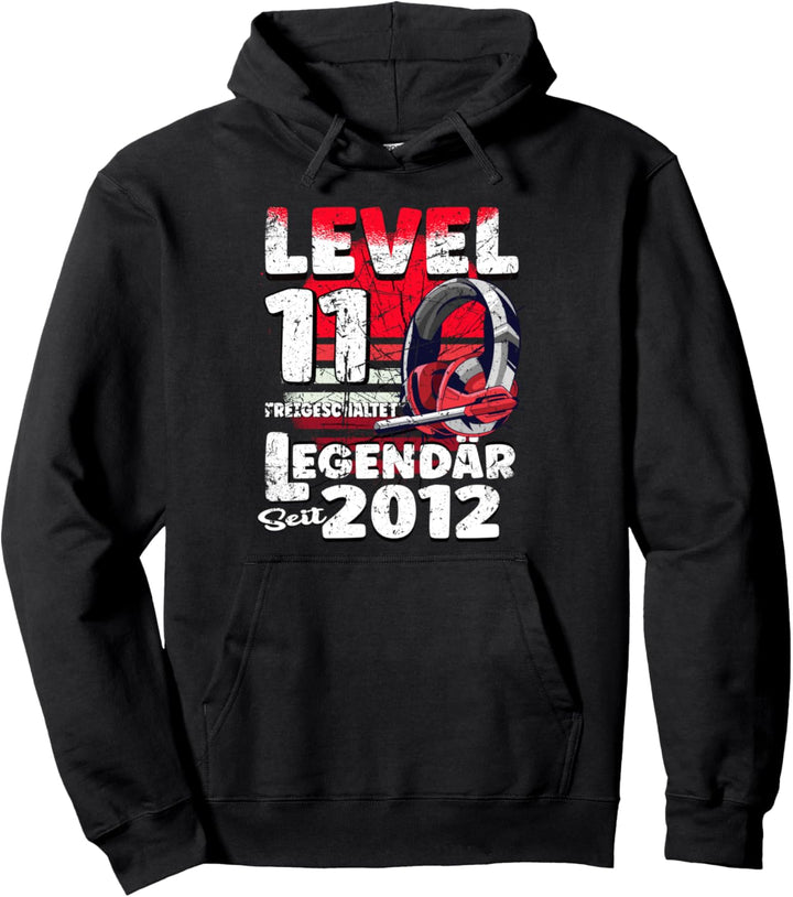 Level 11 freigeschaltet Geburtstag 11 Jahre 2012 Gamer Pullover Hoodie