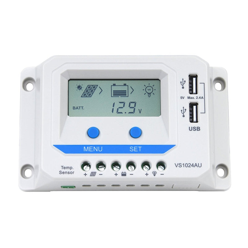 EPEVER® PWM Laderegler 10A, VS1024AU Charge controller, 12V/24V Auto work, 10A 12V/24V mit LCD Dispa