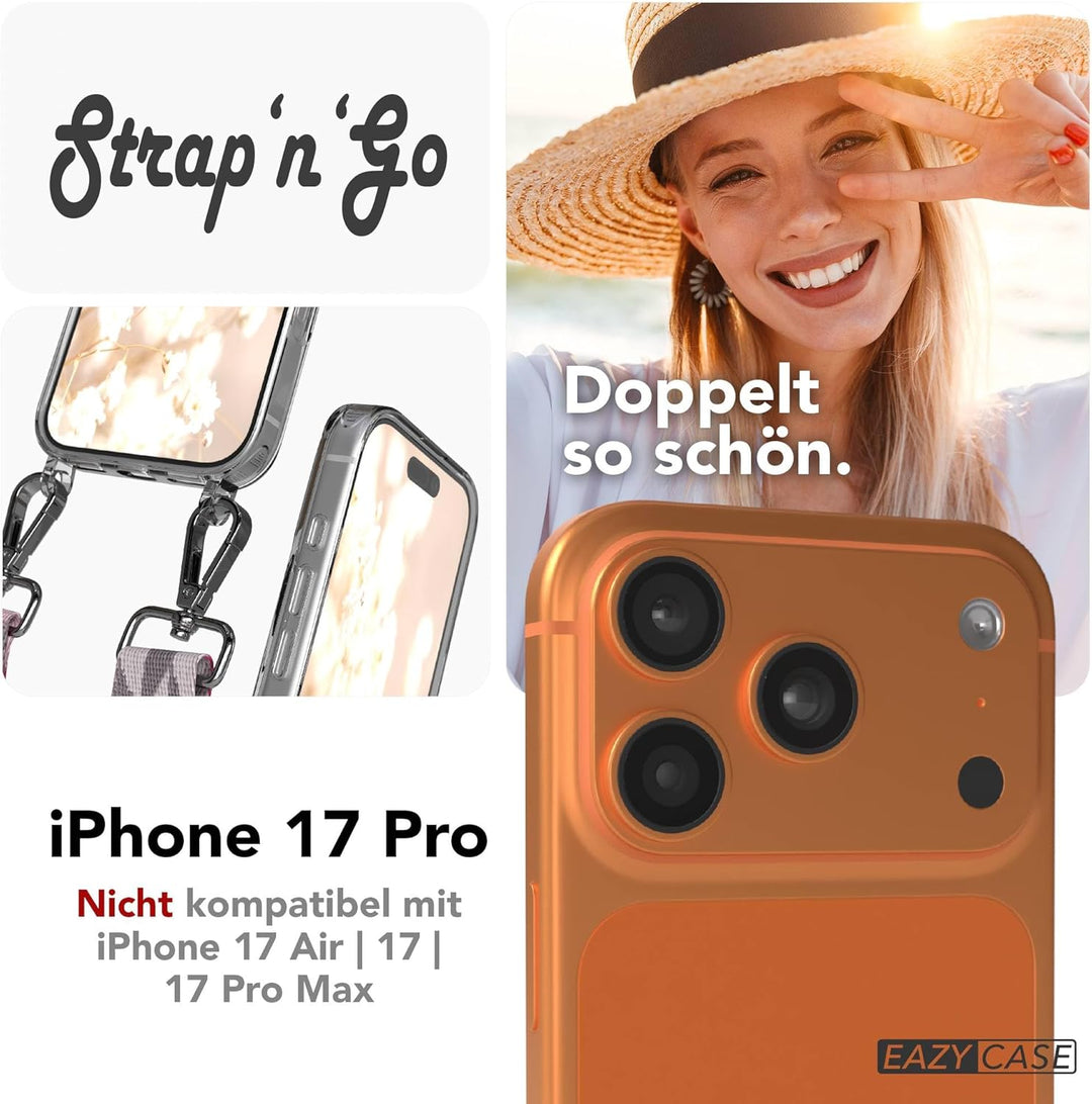 EAZY CASE Handykette - Verstellbares Taschenband kompatibel mit iPhone 17 Pro, Schulterriemen, Handy