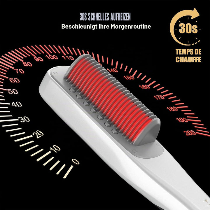 Professionelles Dampf-Glätteisen – Glättbürste mit Dampf für Haare, 4 einstellbare Temperaturen, 160