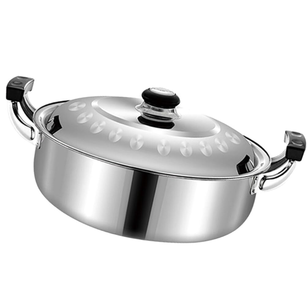 Zerodeko Dual-handle Edelstahl Hotpot Geteilter Fondue-topf Für Geschmäcker Multifunktionales Kochge
