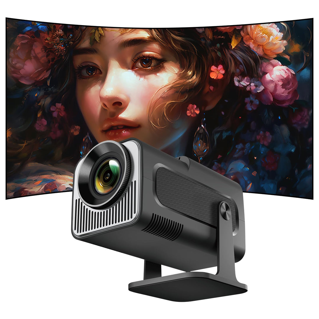 Mini Beamer Unterstützt 4K 1080P, Smart Projektor Tragbarer mit WiFi 6 und Bluetooth 5.0,Tragbarer P
