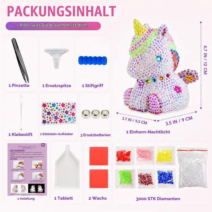 HappyGoLucky DIY Einhorn Nachtlicht Bastelset für Kinder – Einhorn Geschenke für Mädchen, Kinder Spi