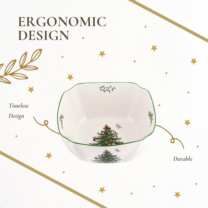 Spode Christmas Tree Square Bowl, Small by Spode