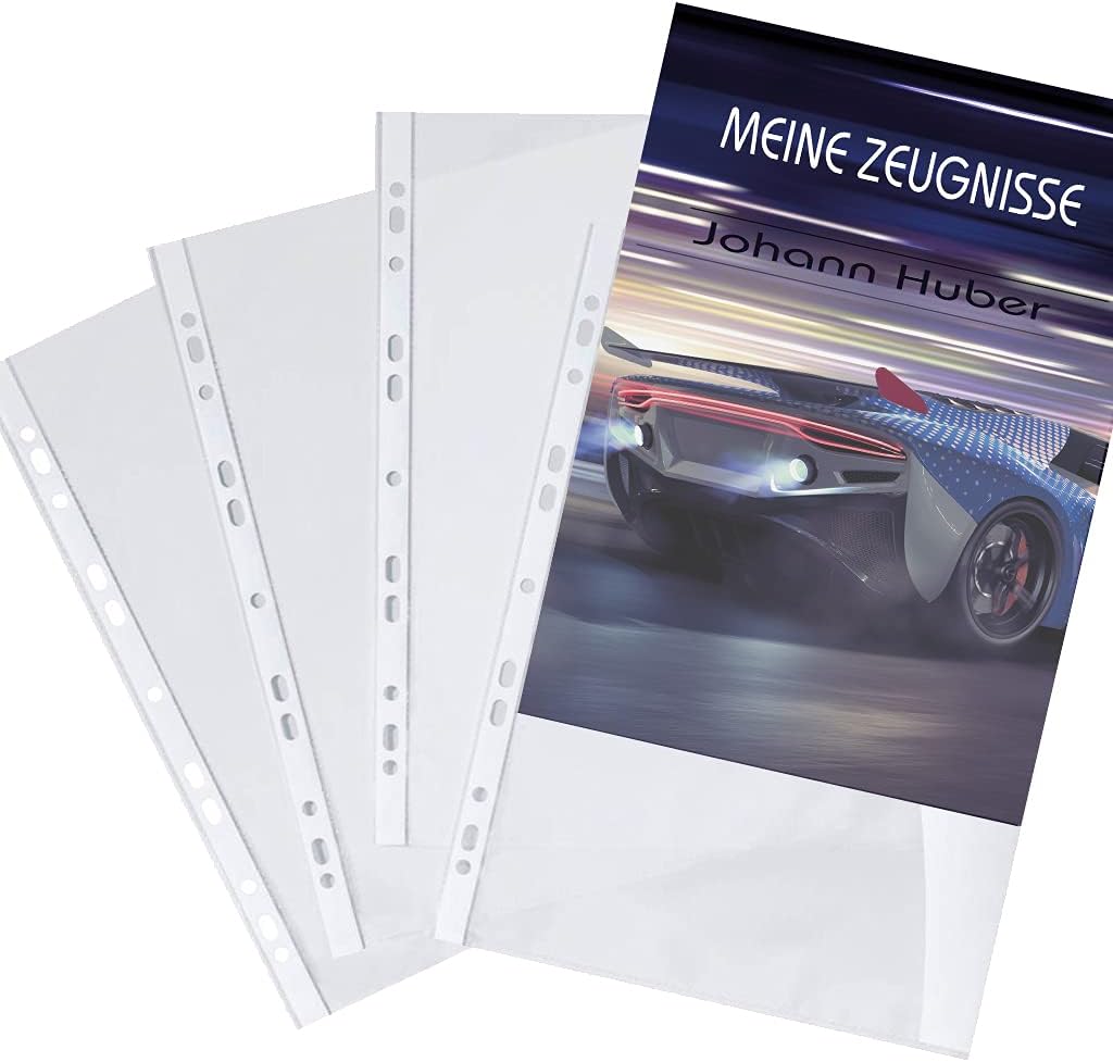 Zeugnismappe personalisiert High Speed A4 ca. 31x24 cm, lila blau, Zeugnisbuch Auto, Urkundenmappe E