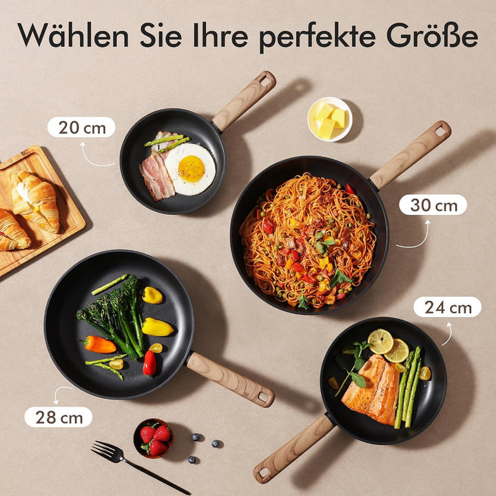 SENSARTE Antihaft Pfanne 28cm, Induktion Tiefe Bratpfanne 28cm/4L, 28cm/4L
