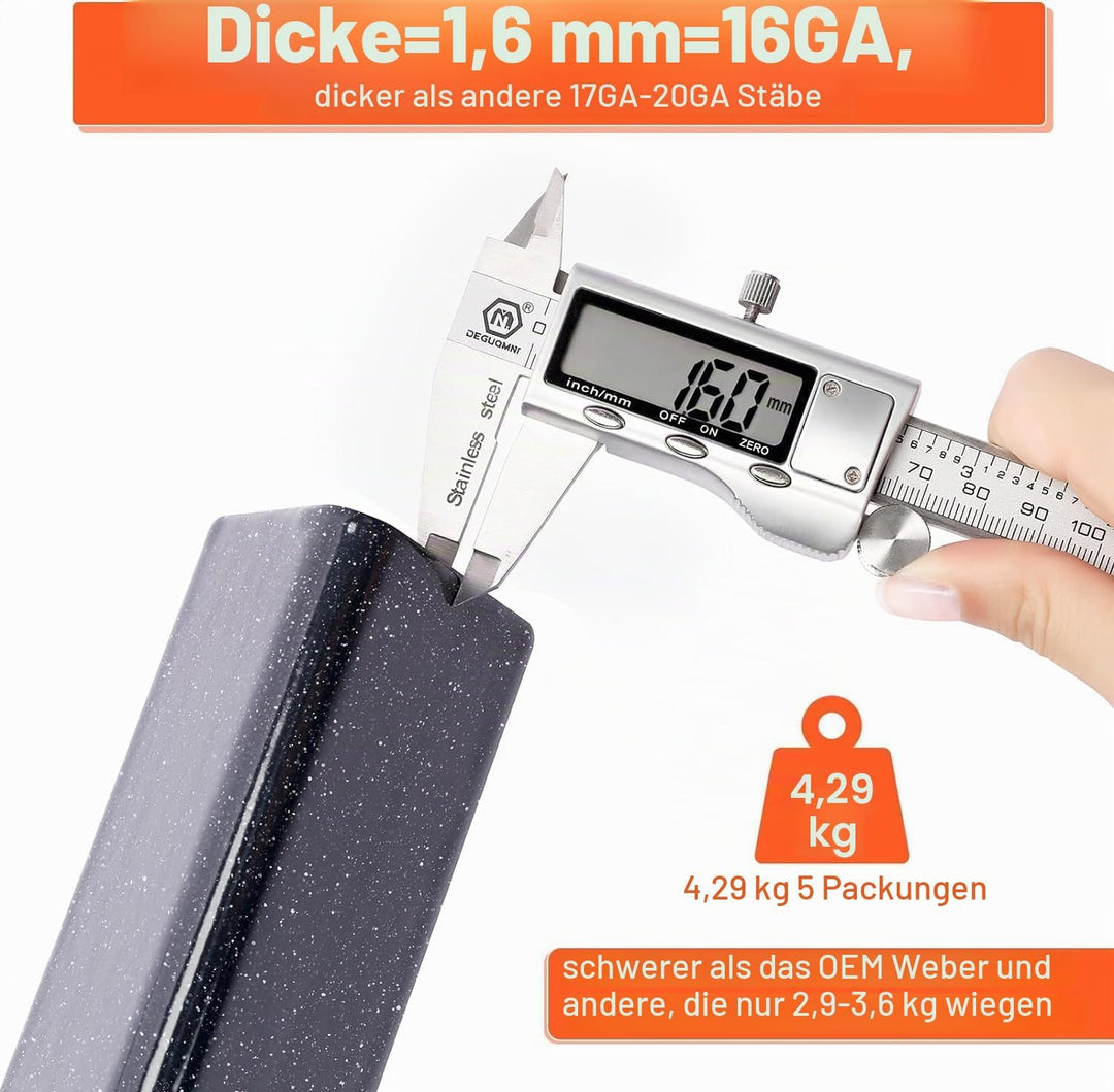GFTIME 57cm Flavorizer Bars 7537 für Weber Spirit E310/320 (2007-2012 mit seitlichen Brennerknöpfen)