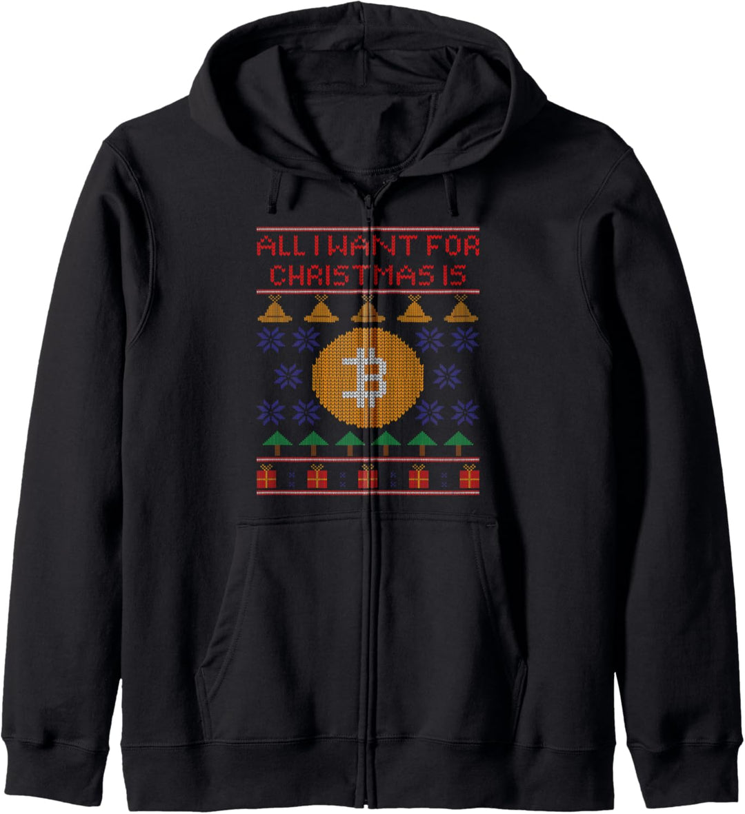 Lustiges Hässliches Weihnachts-Bitcoin Kapuzenjacke