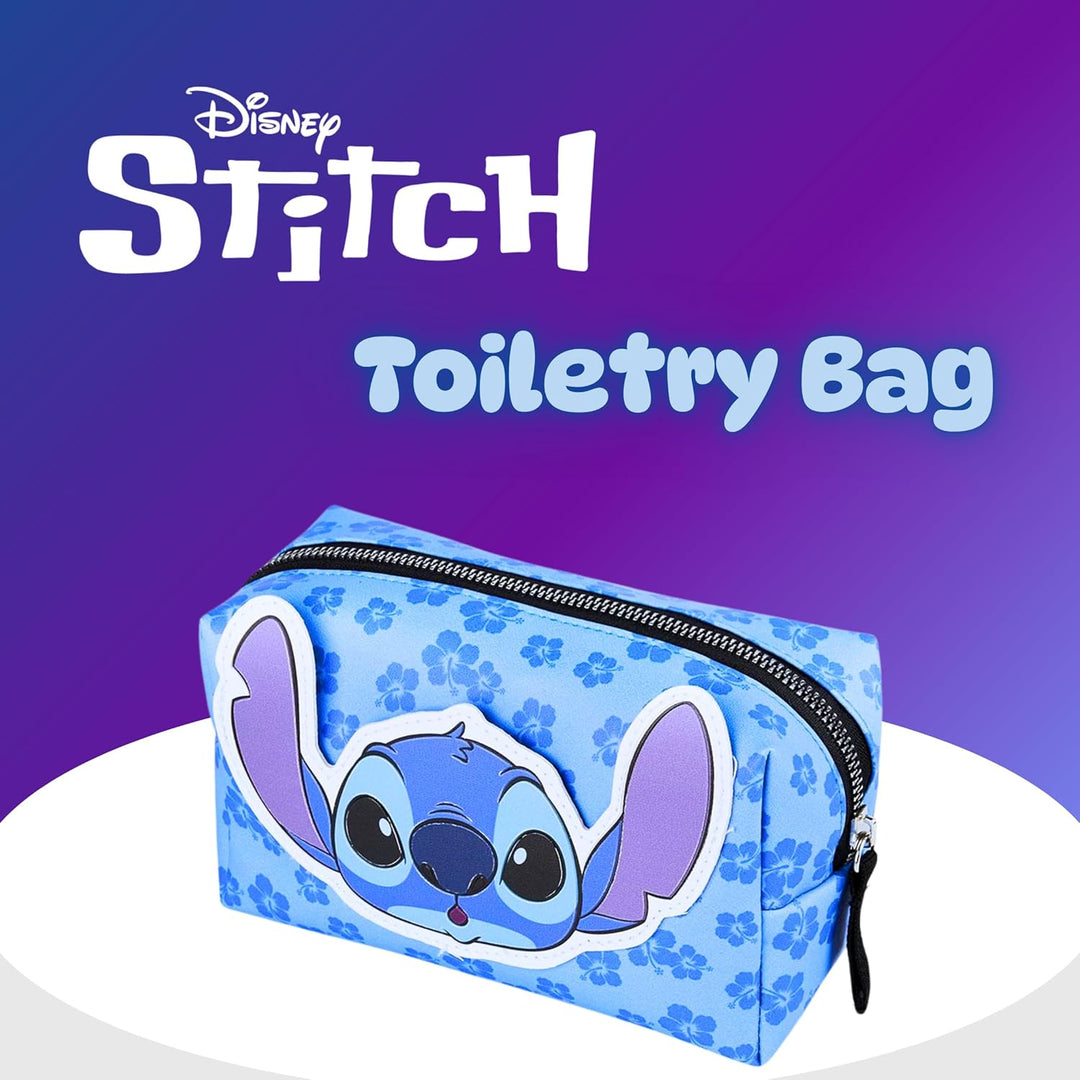Disney Stitch Kosmetiktasche, Reise-Kosmetiktasche mit Blumenmuster, Geschenk für Mädchen, Frauen un