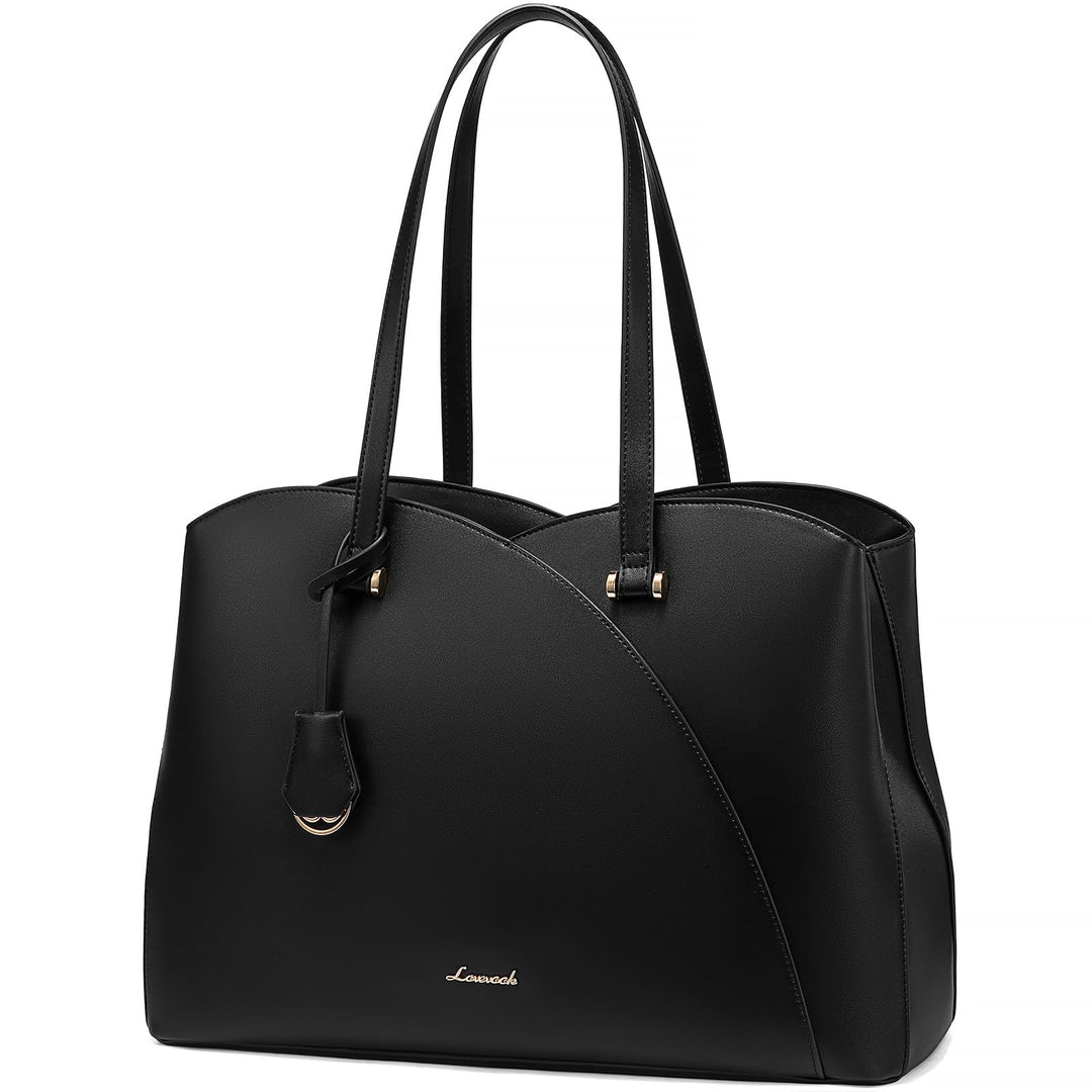 LOVEVOOK Handtasche Damen Gross, 15,6 Zoll Laptop Shopper Tasche Arbeitstasche Bürotasche, PU Leder