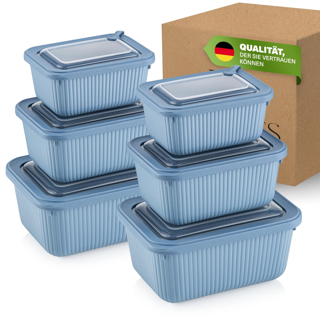 Viwares Frischhaltedosen im 6er Set mit transparentem Ventildeckel, Aufbewahrungsbehälter, Küche, st