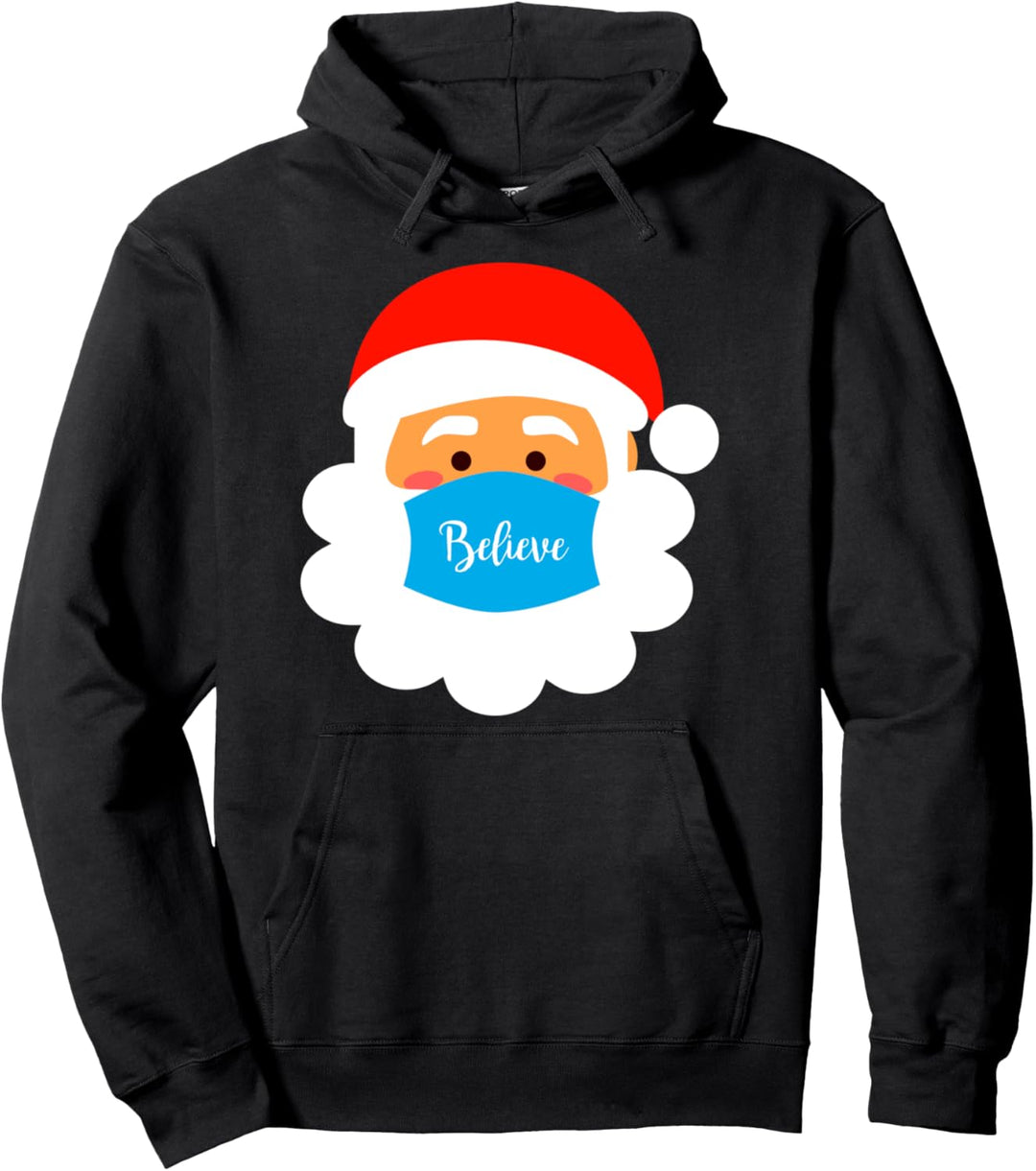 Santa Wearing Mask Quarantäne 2020 Frohe Weihnachten Ho Ho Pullover Hoodie