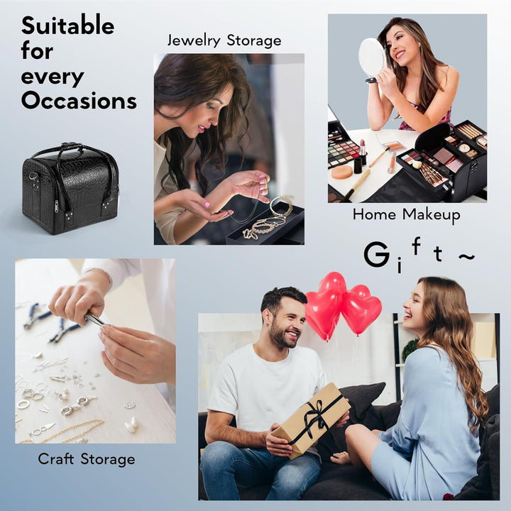 Kosmetikkoffer Schminkkoffer Grosse Make-Up Tasche Kosmetik Multikoffer, Faltbare Und Abnehmbare Kun