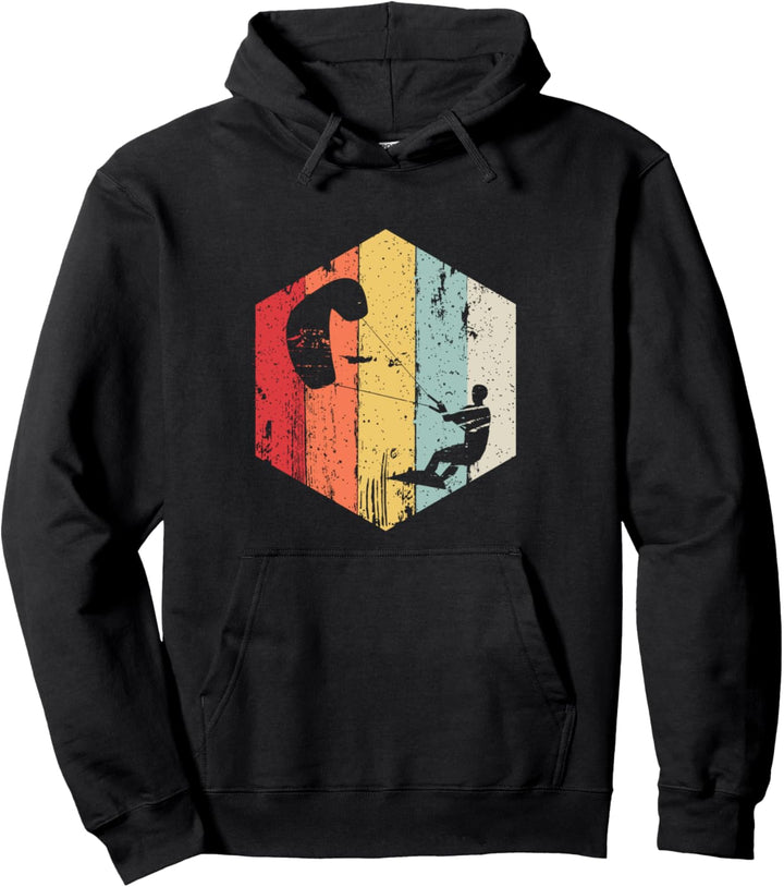 Kite Surfing Kiteboarder im retro vintage Look Pullover Hoodie