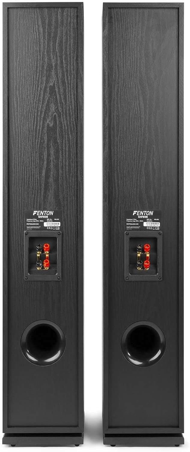 Fenton SHF80B HiFi-Lautsprecher 500 Watt - 3-Wege High-End-Lautsprecherset - 3 Tieftöner und Hochtön