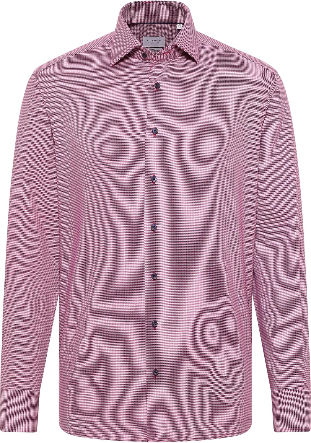 ETERNA Herren strukturiertes Baumwoll-Hemd MODERN FIT 44 Rot, 44 Rot