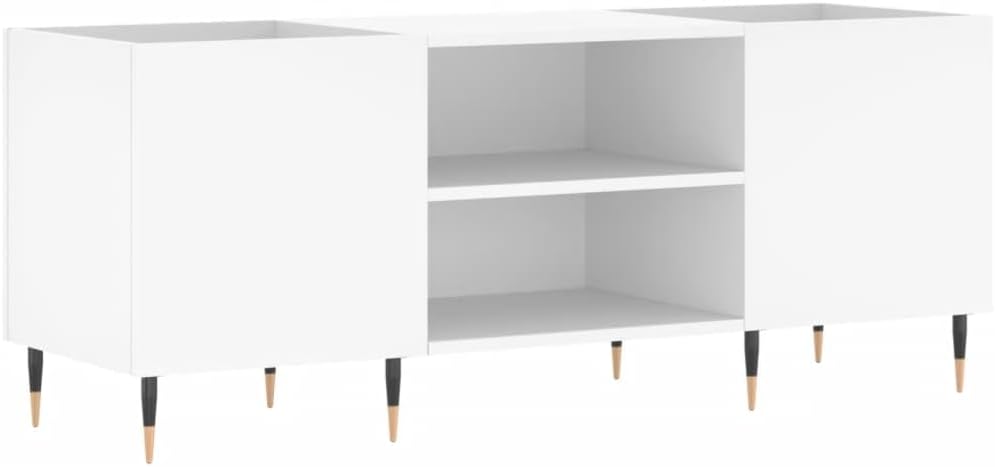 Disc-Möbel weiss 121 x 38 x 48 cm aus Sperrholz für Wohnzimmer, TV-Schrank, CD-Möbel, CD-Rackregal,