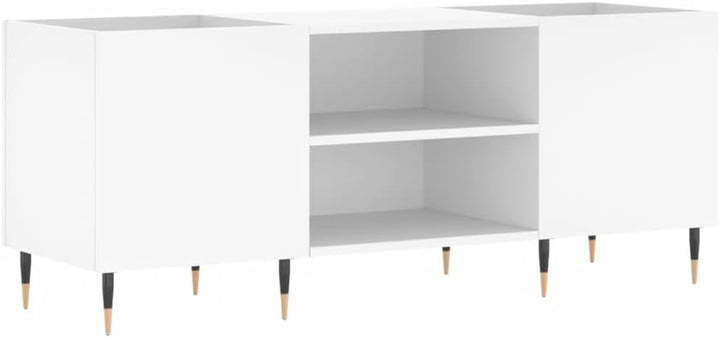 Disc-Möbel weiss 121 x 38 x 48 cm aus Sperrholz für Wohnzimmer, TV-Schrank, CD-Möbel, CD-Rackregal,