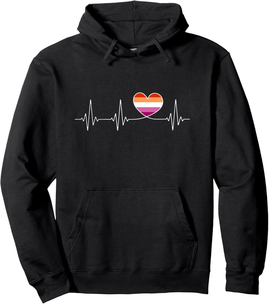 Lesbisch Flagge mit Herz für Lesbian Pride Pullover Hoodie