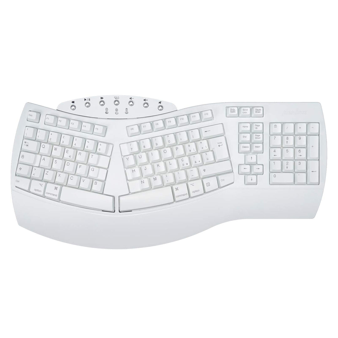Perixx PERIBOARD-612 Ergonomische Tastatur, kabellos, 2,4 g und Bluetooth, kompatibel mit Windows 10