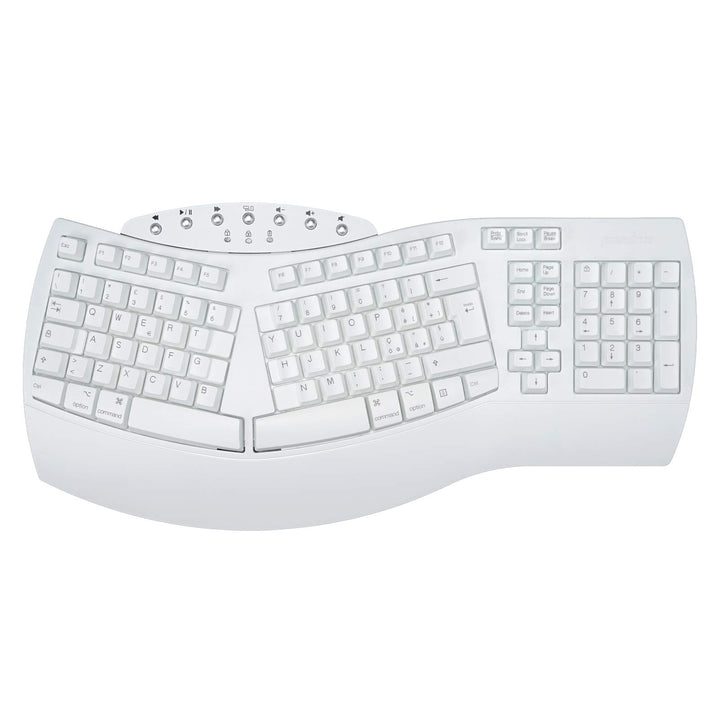 Perixx PERIBOARD-612 Ergonomische Tastatur, kabellos, 2,4 g und Bluetooth, kompatibel mit Windows 10