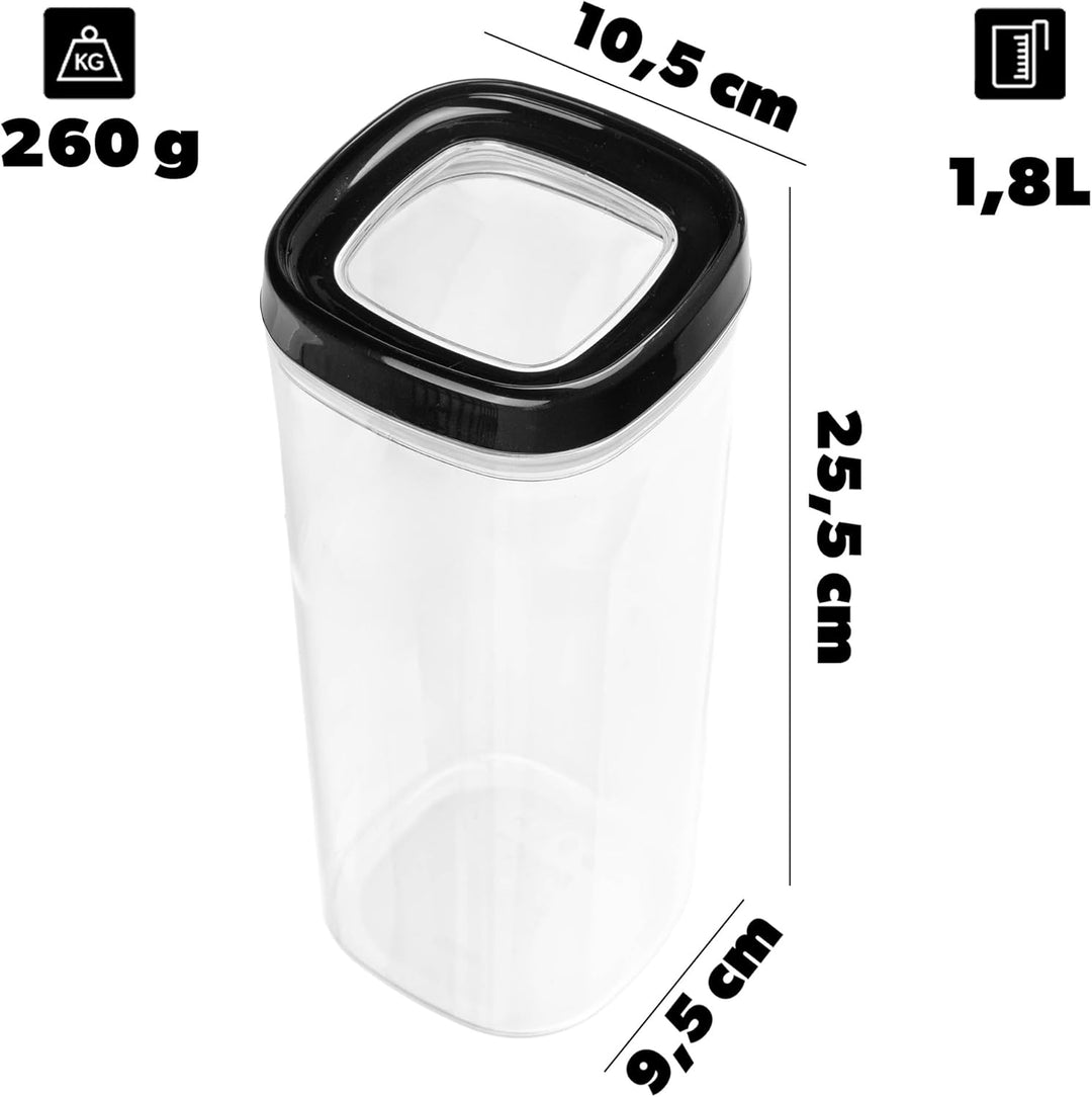 KADAX 3er Set Vorratsbehälter, transparente Aufbewahrungsbox aus Kunststoff, luftdichte Vorratsdose