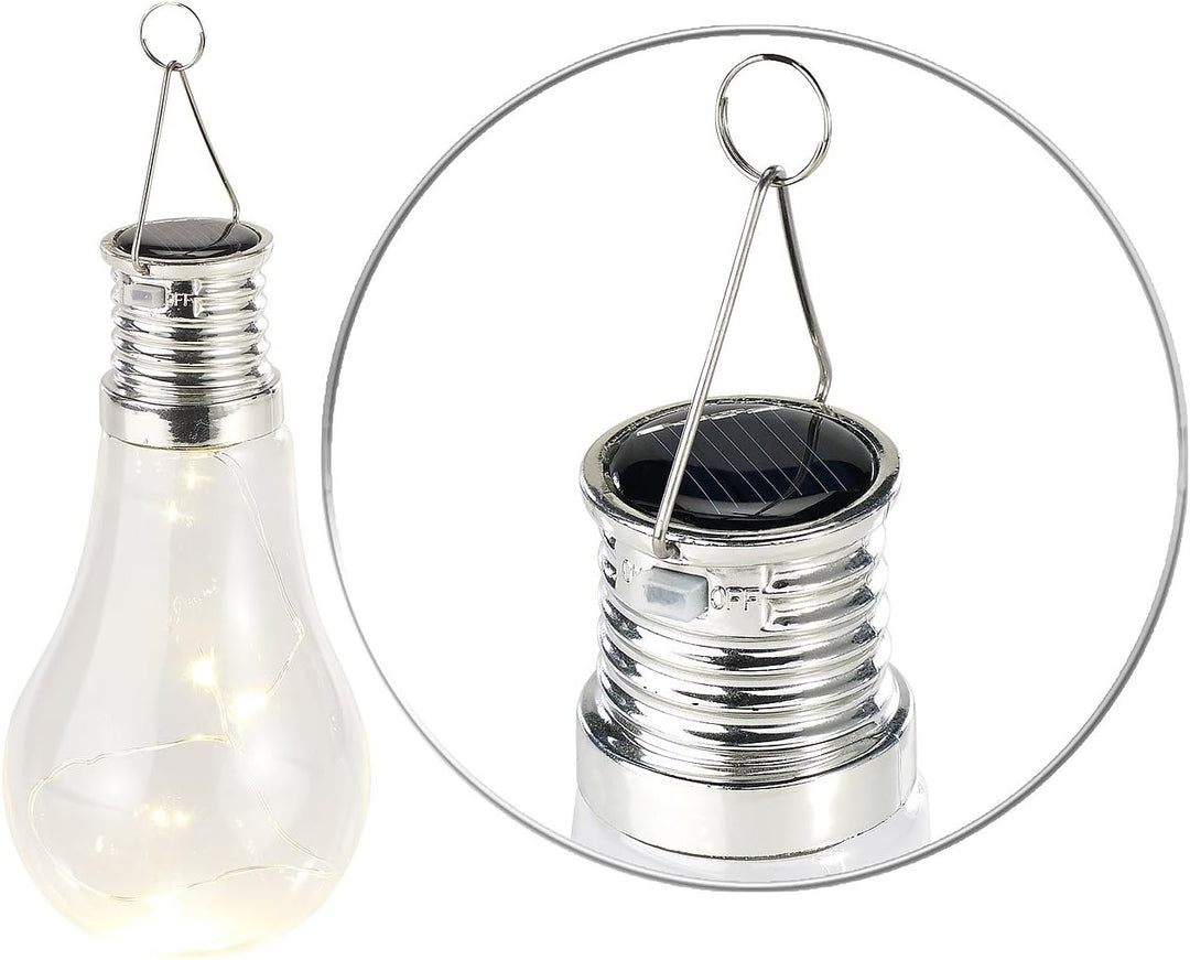 Lunartec Solarbirne: 4er-Set Solar-LED-Lampen in Glühbirnen-Form, 3 warmweisse LEDs, 2 Lumen (Solar