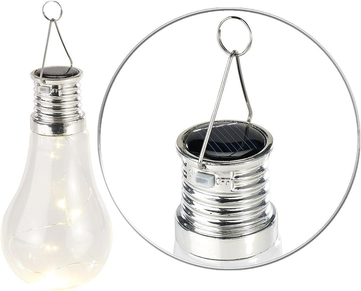 Lunartec Solarbirne: 4er-Set Solar-LED-Lampen in Glühbirnen-Form, 3 warmweisse LEDs, 2 Lumen (Solar