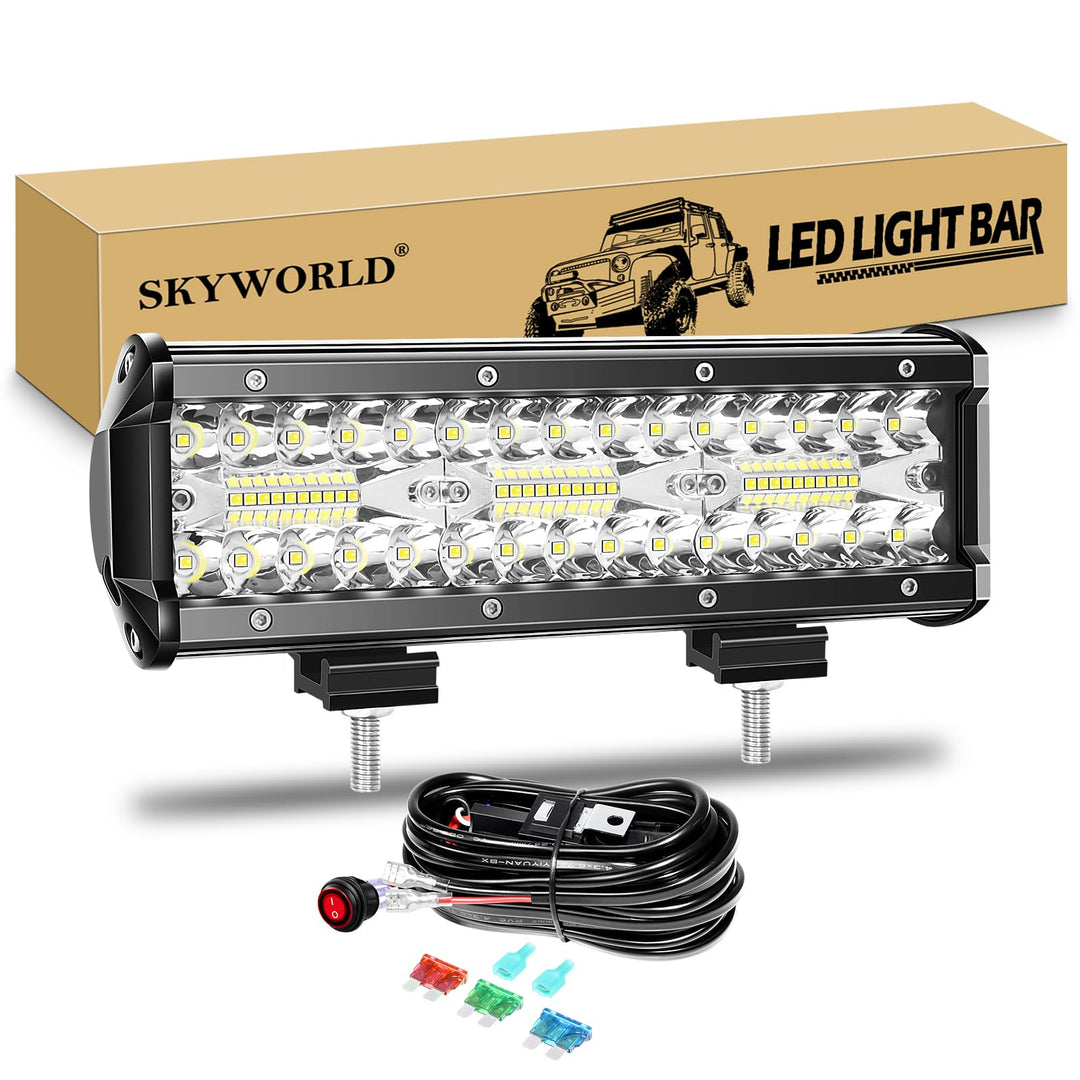 SKYWORLD LED Arbeitsscheinwerfer Bar 22.8cm 180W LED Scheinwerfer 12V 24V Arbeitslicht Zusatzscheinw