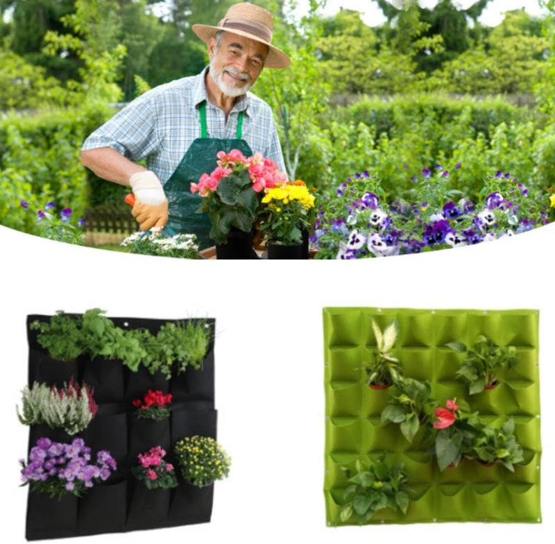 Pflanztaschen, 36 Pflanzen wachsen Taschen im Freien vertikale Begrünung Blume hängende Wand Garten