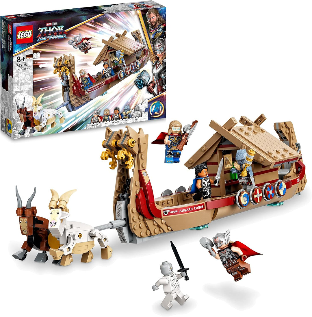 LEGO 76208 Marvel Das Ziegenboot Spielzeug-Schiff aus Thor: Love & Thunder, Avengers-Set zum Bauen m