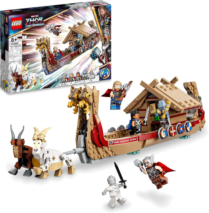 LEGO 76208 Marvel Das Ziegenboot Spielzeug-Schiff aus Thor: Love & Thunder, Avengers-Set zum Bauen m