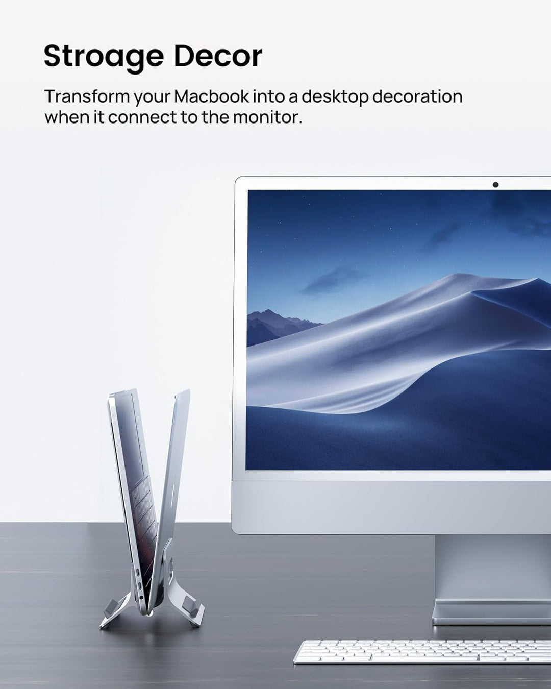 SODI Vertikal Laptop Ständer, Aluminium Vertikal Laptopständer, Laptopständer für MacBook Air, MacBo