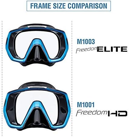 Taucherbrille Tusa Freedom HD - einglas tauchmaske schnorchelmaske erwachsene profi (M-1001) Schwarz