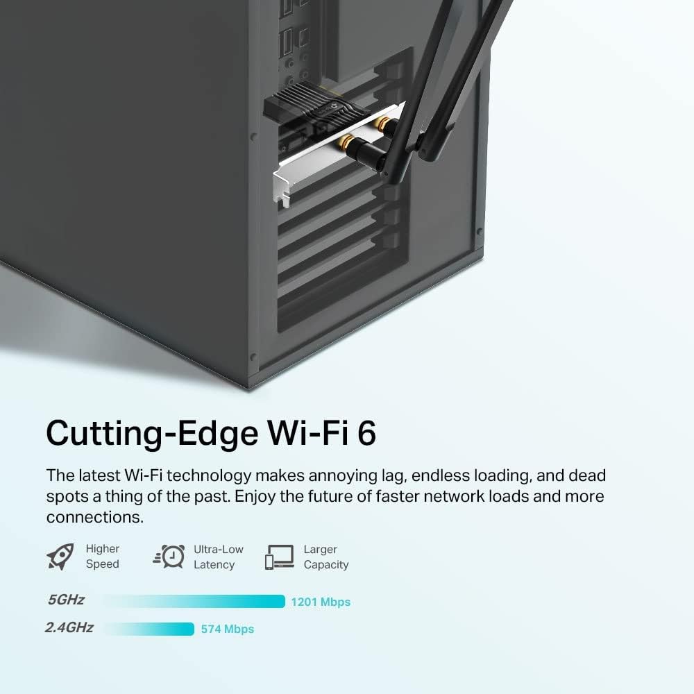 TP-Link Archer TX20E AX1800 Wi-Fi 6 Bluetooth 5.2 PCIe-Adapter, max 1201 Mbit/s 5 GHz und max 574 Mb