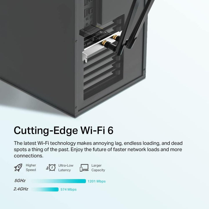 TP-Link Archer TX20E AX1800 Wi-Fi 6 Bluetooth 5.2 PCIe-Adapter, max 1201 Mbit/s 5 GHz und max 574 Mb