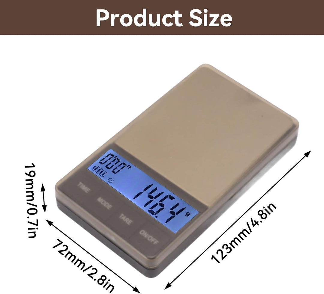 Espressowaage Mit Timer 1000 G X 0,1 G, Dünne Und Schlanke Kaffeewaage Für Tropfschale, Kleine Und H