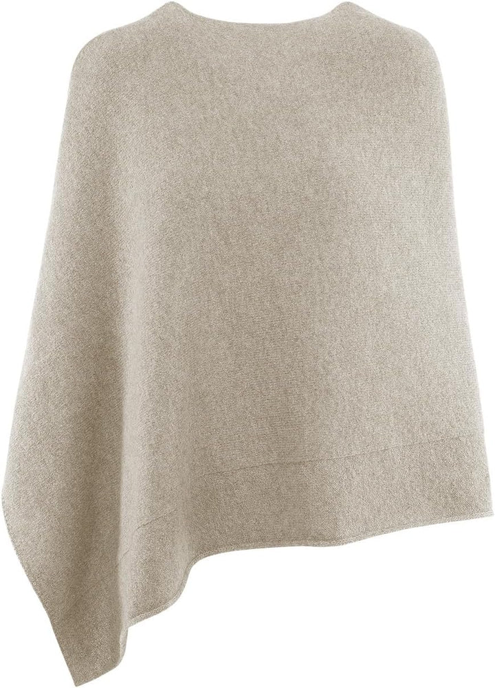 GIESSWEIN Merino Lambswool Poncho - Damen Feinstrick Überwurf aus Merinowolle, Wool Cape, Frauen Str