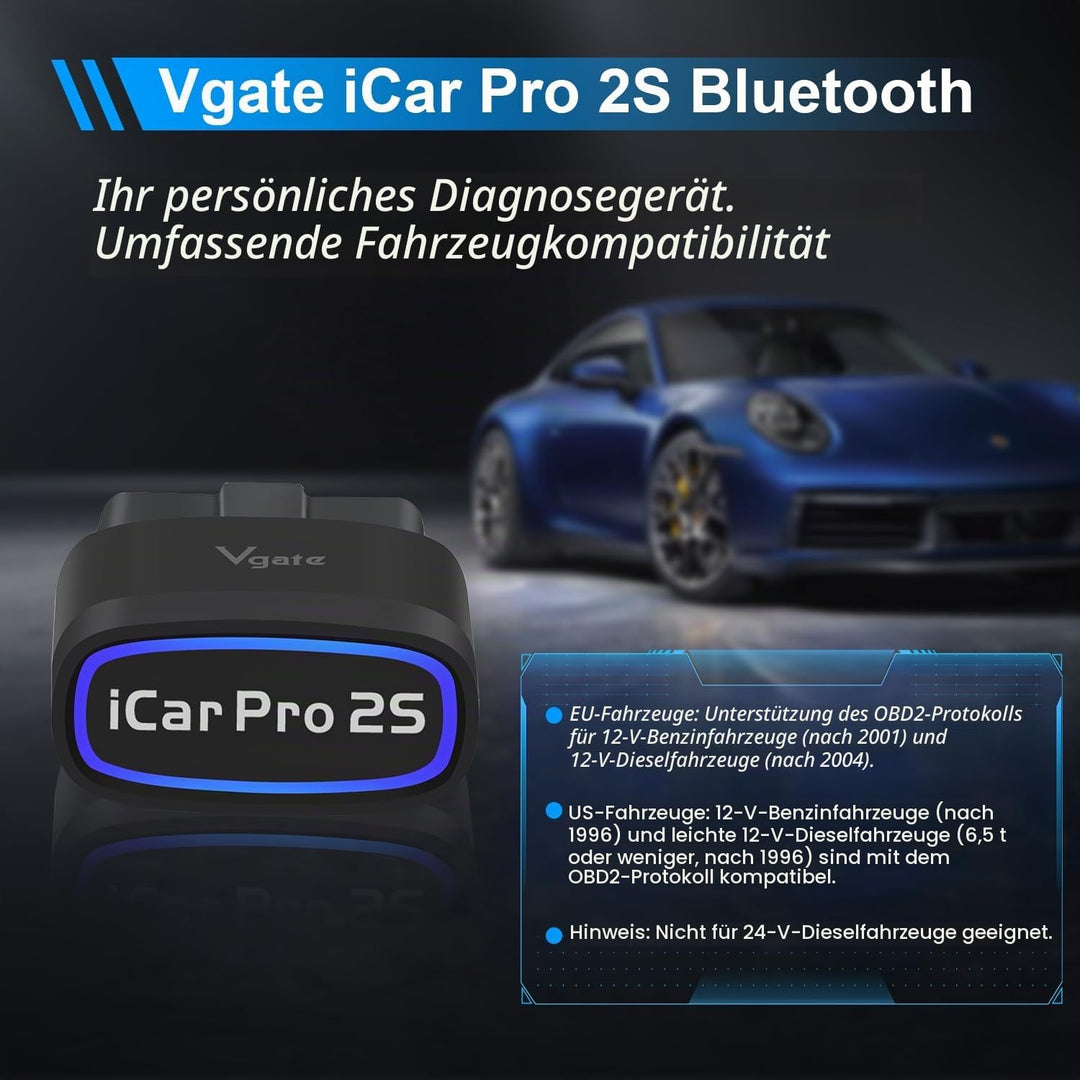 Vgate iCar Pro 2S Bluetooth OBD2 Diagnostic Tool for iOS, Android &amp; Windows, Auto Scan Tool Supports
