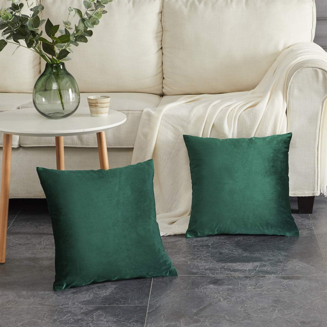 GIGIZAZA Kissenhülle Kissenbezug 50x50 cm Grün Samt Kissenbezüge 4er Pack Dekokissen für Sofa Wohnzi