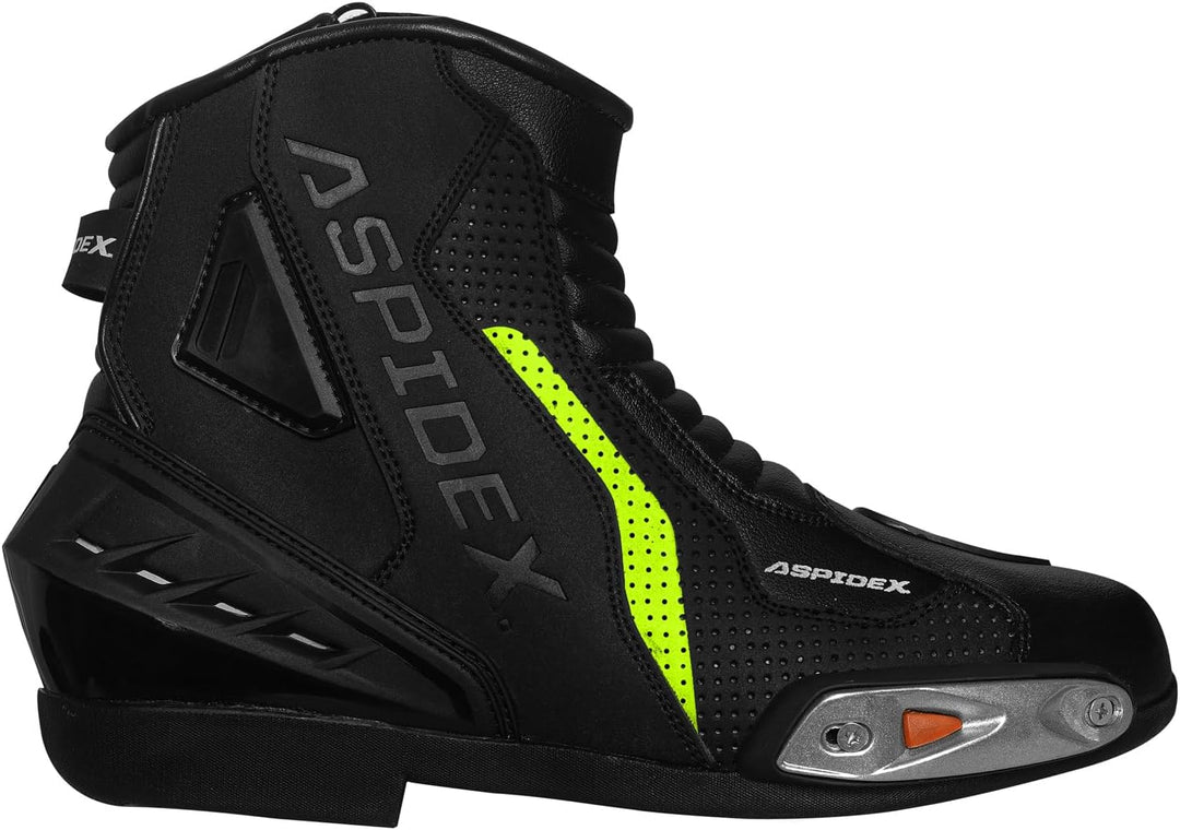 Herren Motorradstiefel Leder Motorrad Stiefel Sport Motorrad Schuhe mit schwarzer Gummisohle Stiefel