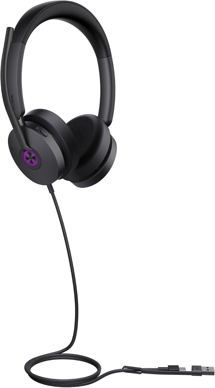 Yealink UH48 Dual UC Headset – USB-C/A, Hybrid ANC, 4-Mikrofon Geräuschunterdrückung, Dual Busylight