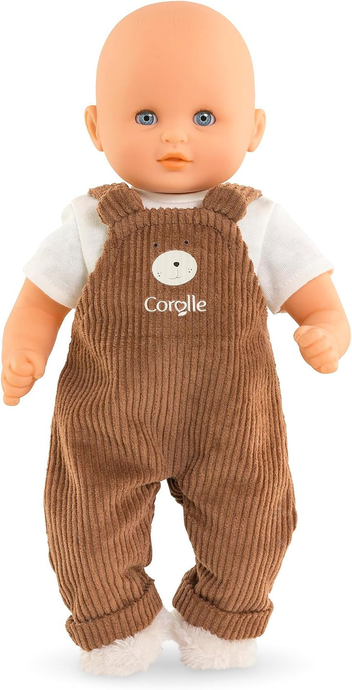 Corolle Latzhose Bär &amp; T-Shirt, kleiner Entdecker, Kleidung für Puppen, 30 cm, ab 18 Monate, 9000111