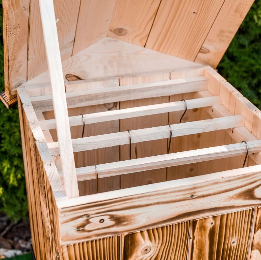 Räucherkammer Holz Imprägniert Räucherofen Räucherschrank Garten 50 x 50 x 70 cm